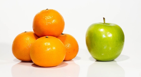 An Image depicting apples and oranges, tying into an article about setback arguments being built on flawed comparisons.