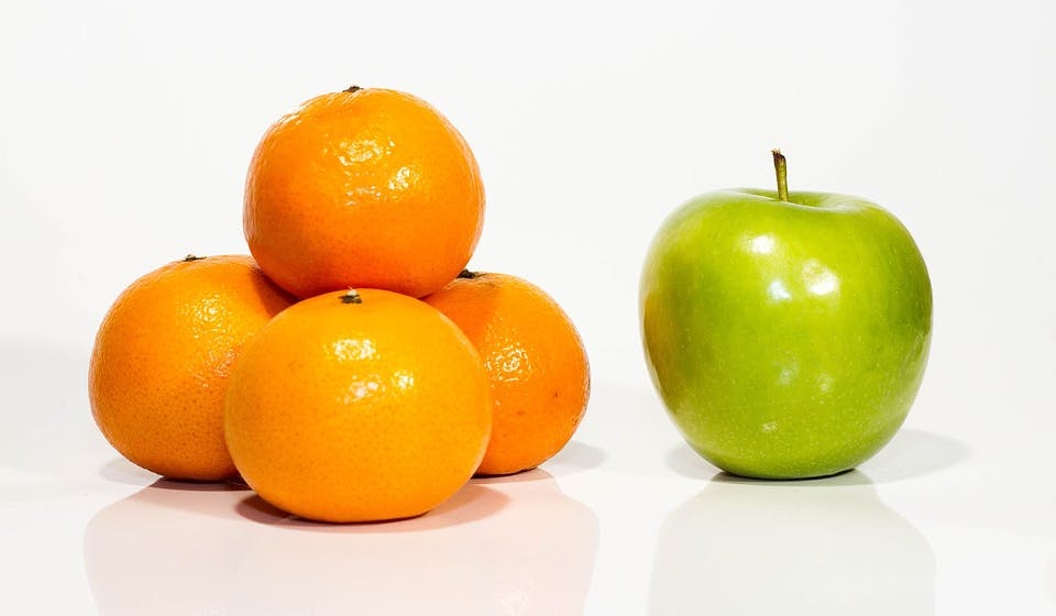 An Image depicting apples and oranges, tying into an article about setback arguments being built on flawed comparisons.