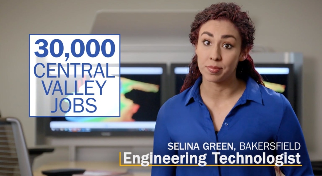 Photo of Bakersfield Engineering Technologist Selina Green, with the message: 